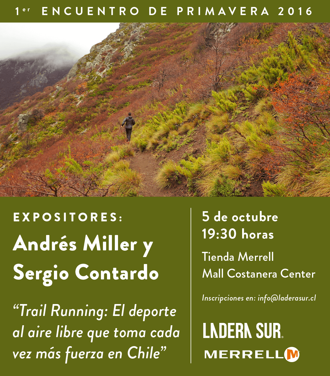 No te pierdas el primer Encuentro de Primavera Ladera Sur – Merrell: Trail Running en Chile