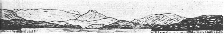 Dibujo formas del relieve archipiélago Chonos de Hans Steffen.