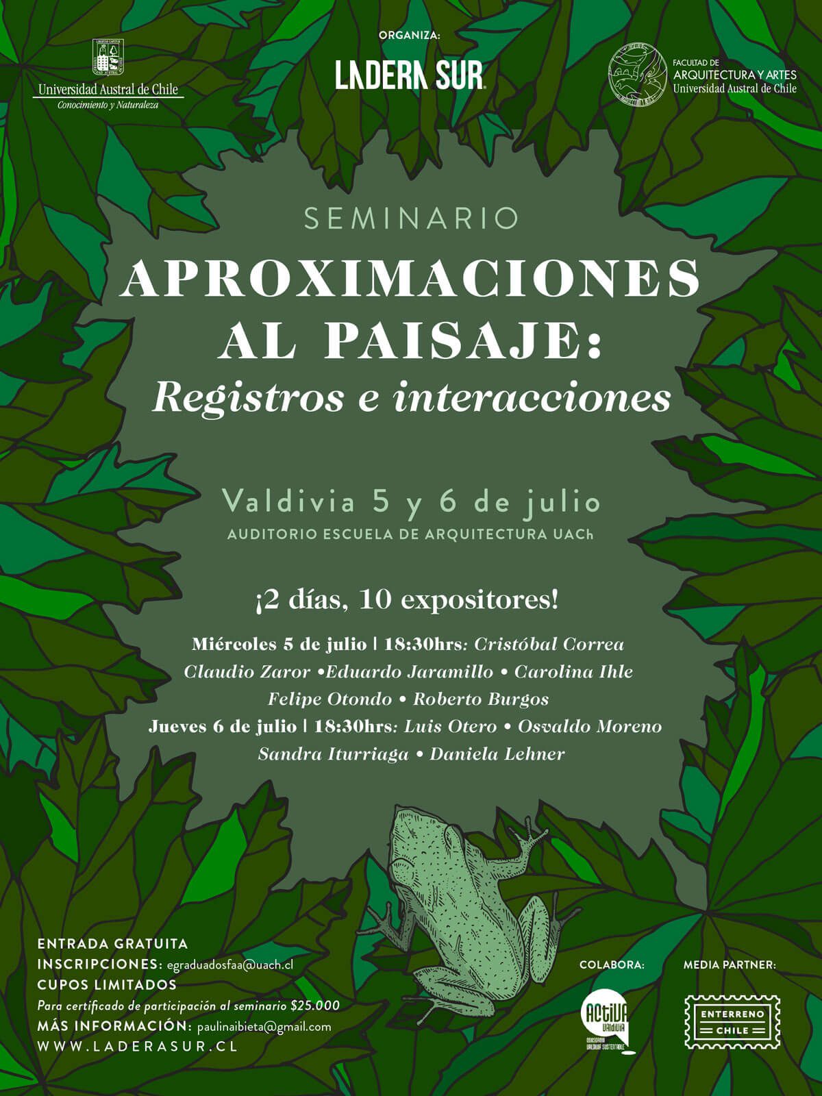 Valdivia: Seminario reunirá a diversos expertos para comprender, debatir y poner en valor el Paisaje