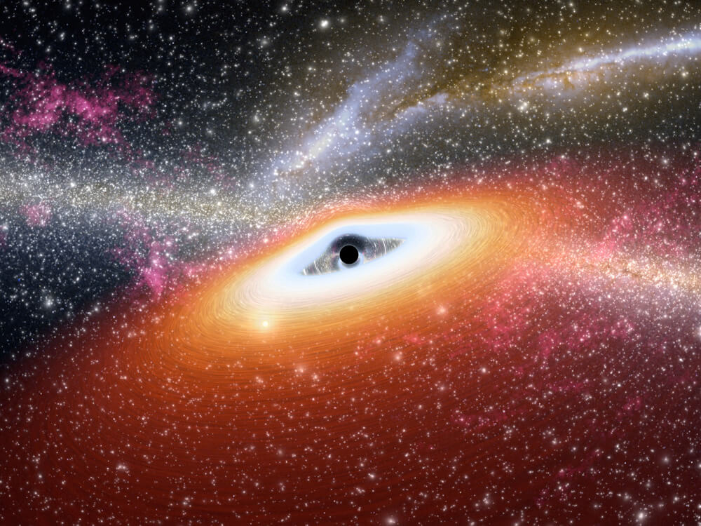 Ilustración de un agujero negro en una galaxia ©NASA/JPL-Caltech