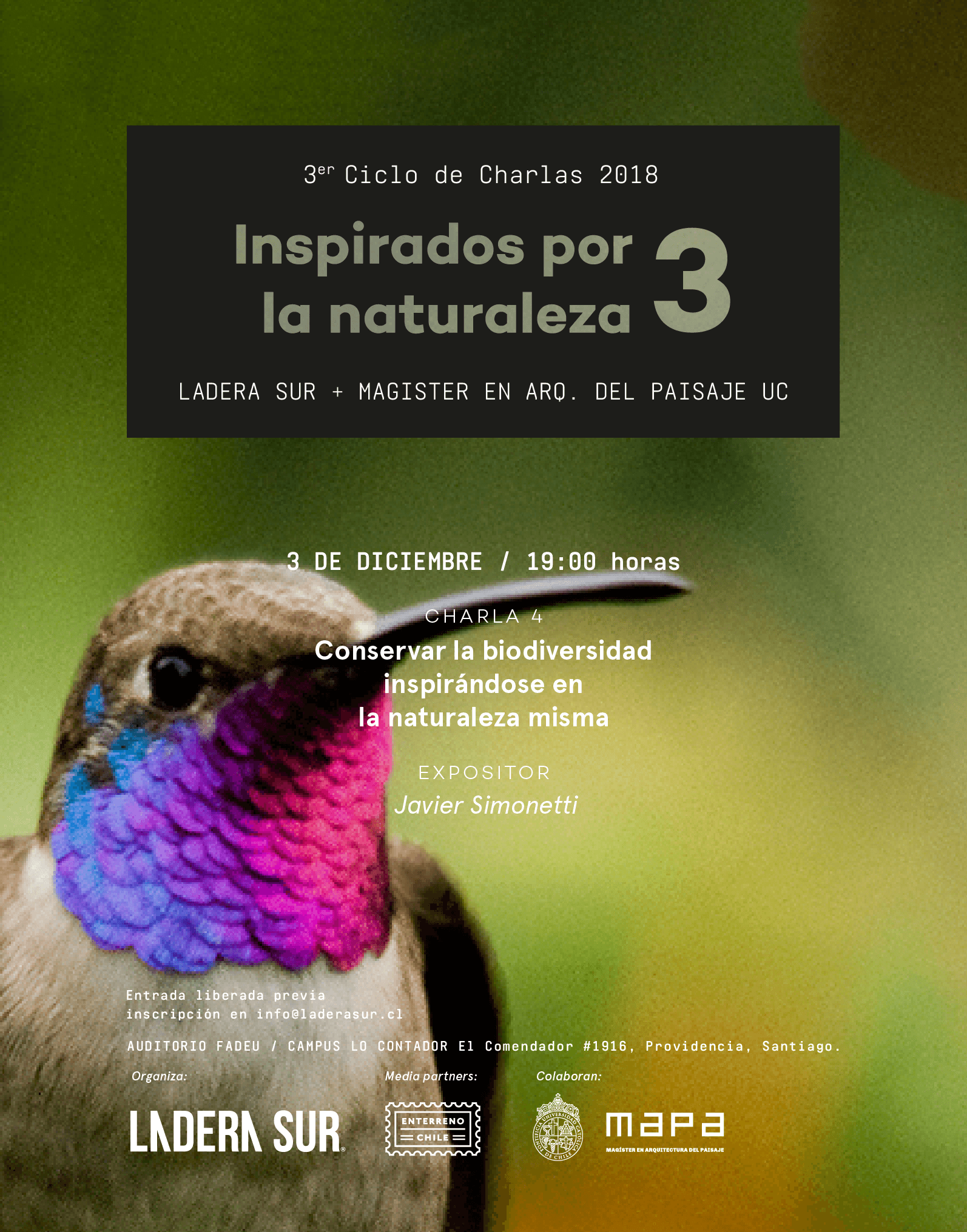 Charla 4: “Conservar la biodiversidad inspirándose en la naturaleza misma”