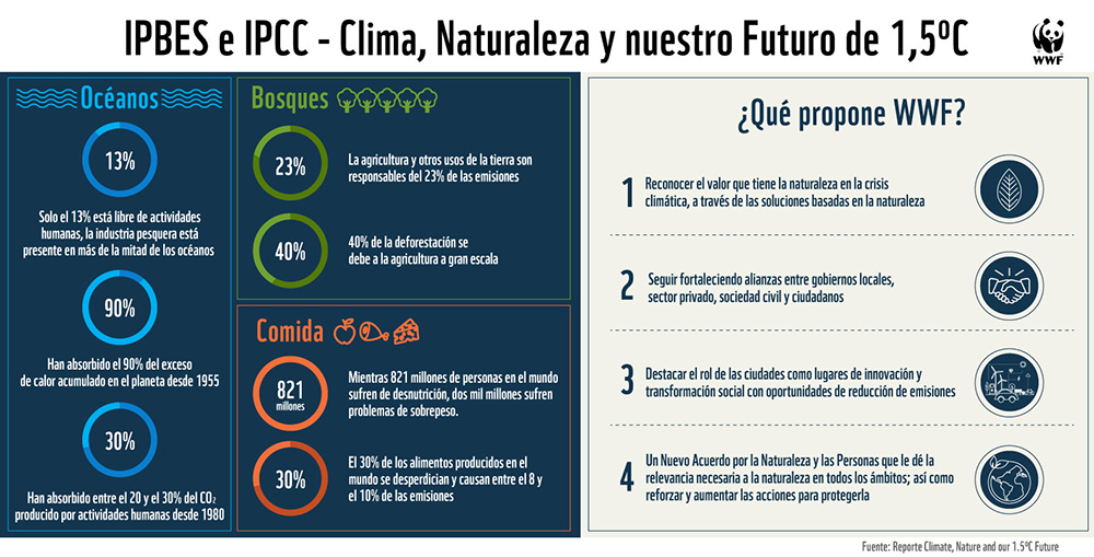 Infografia WWF sobre clima y naturaleza