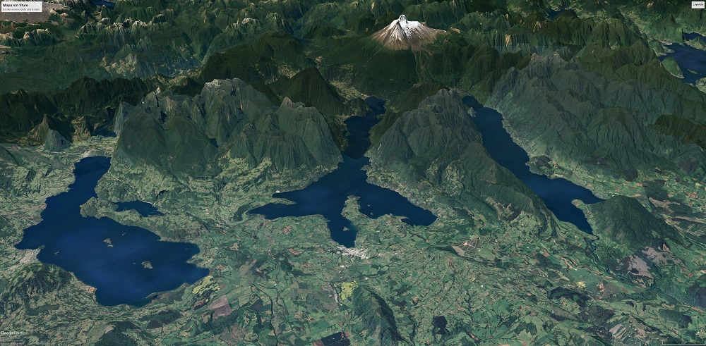 Mapa lagos Calafquén, Panguipulli y Riñihue ©Cortesía Chile Lagos Limpios