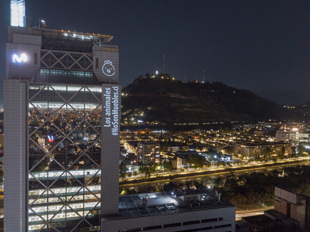 Intervención de #NoSonMuebles en la Torre Telefónica ©Vegetarianos Hoy (1)