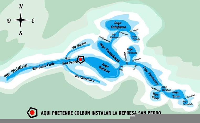Croquis referencial cuenca del río Valdivia. © Valdivia Sin Represas.