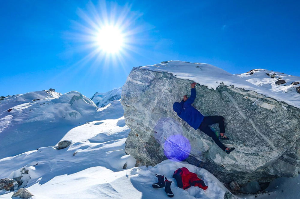 Juan Pablo realizaba boulder en el K2 para entrenar y distraerse (II).