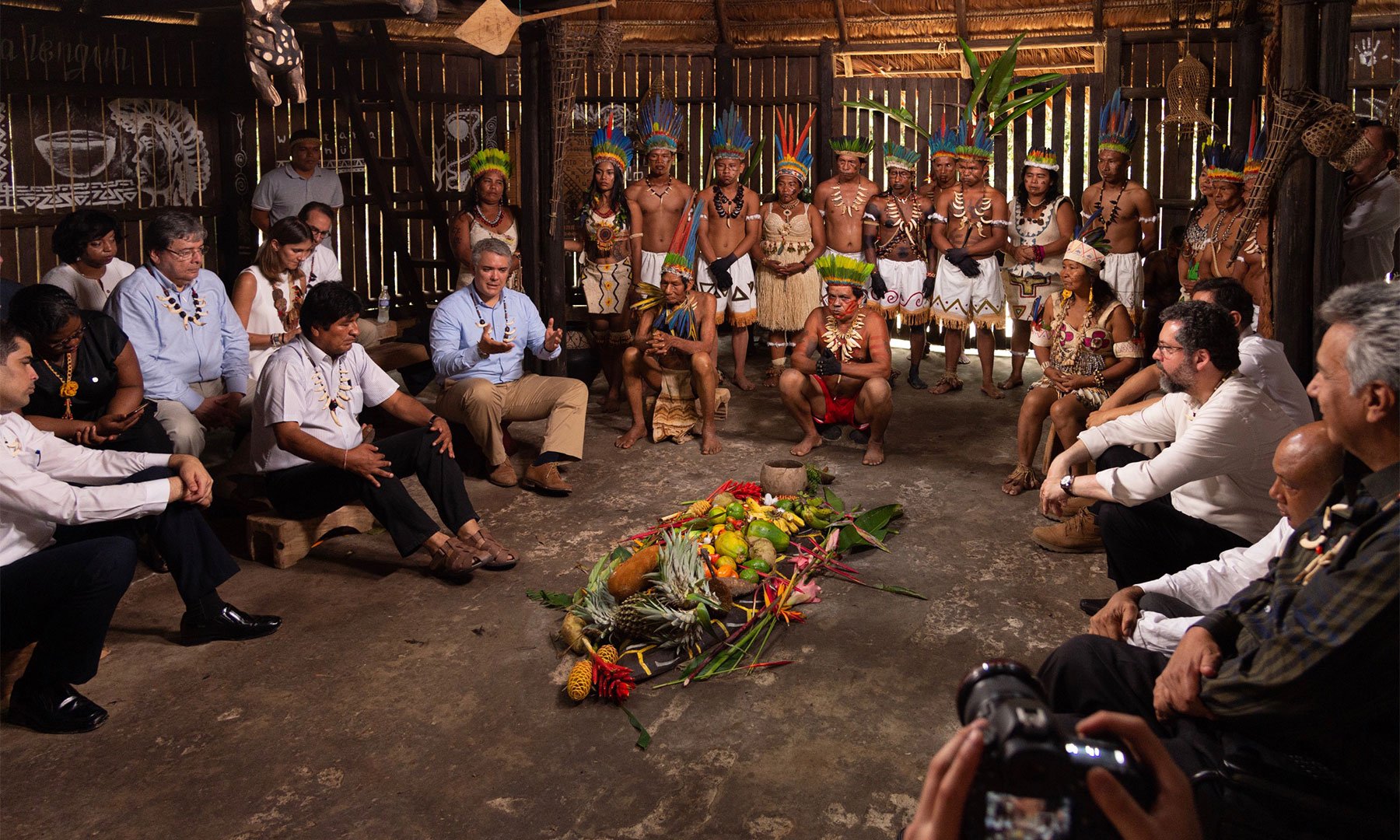 Mandatarios de países que comparten la Amazonía durante la Cumpre Presidencial celebrada en Colombia donde se firmó el Pacto Leticia. Crédito: © Nicolas Galeano