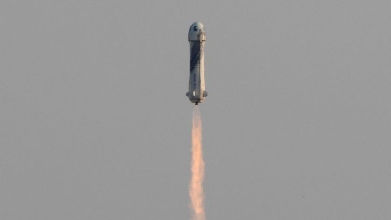 Cohetes de propulsión usados en el viaje espacial de Jeff Bezos. Crédito: © Reuters