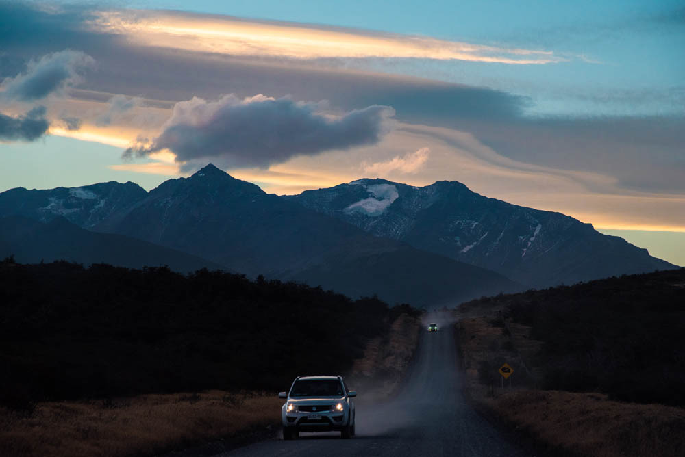 Cordillera de Pratt vista en el camino de Natales al Parque Nacional Travesía Pratt ©David Cossio.