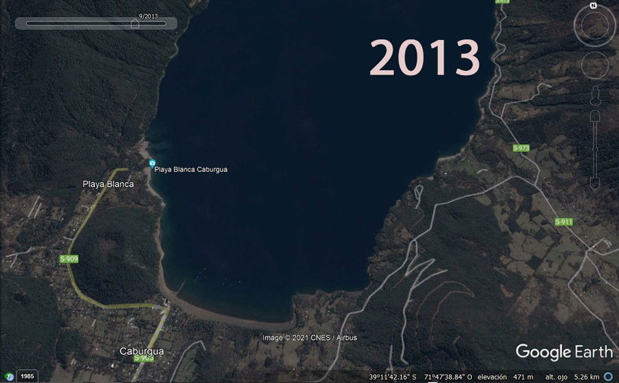 Lago Caburgua 2013 – Imagenes satelitales Google Earth
