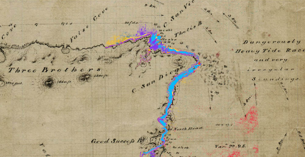 Mapa expedición Charles Darwin Patagonia
