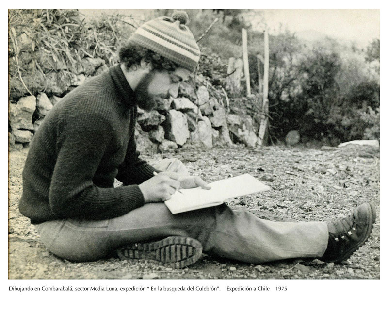 Andrés Jullian en Combarbalá, trabajando para la icónica revista “Expedición a Chile”, en 1975.