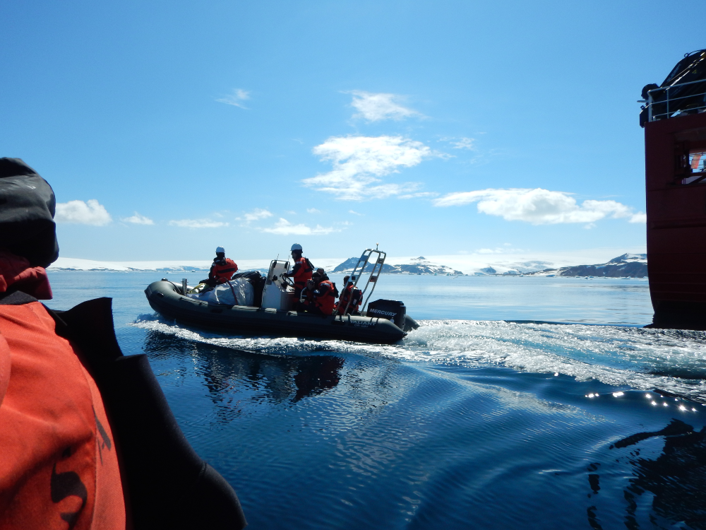 Investigadores en terreno en la Antártica. Crédito: Cortesía.