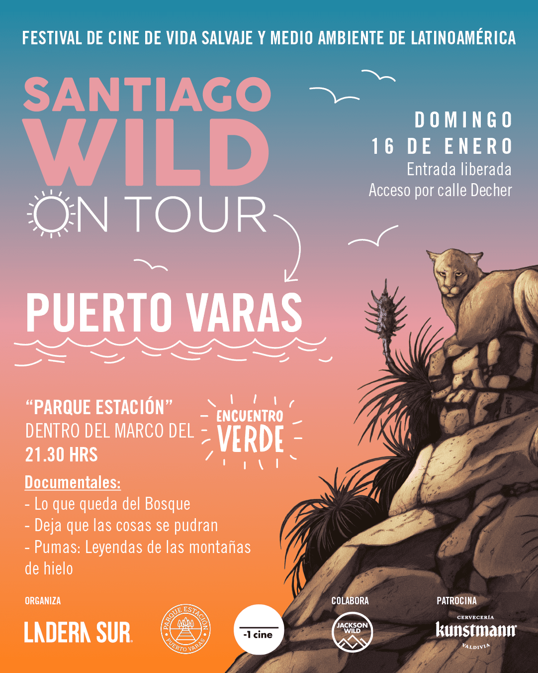 Santiago Wild On Tour llegará a Puerto Varas el 16 de enero: disfruta de increíbles documentales de naturaleza y medioambiente en vivo