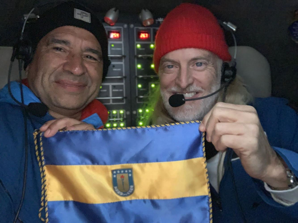Osvaldo Ulloa y Víctor Vescovo en expedición a la Fosa de Atacama. Gentileza IMO / UdeC