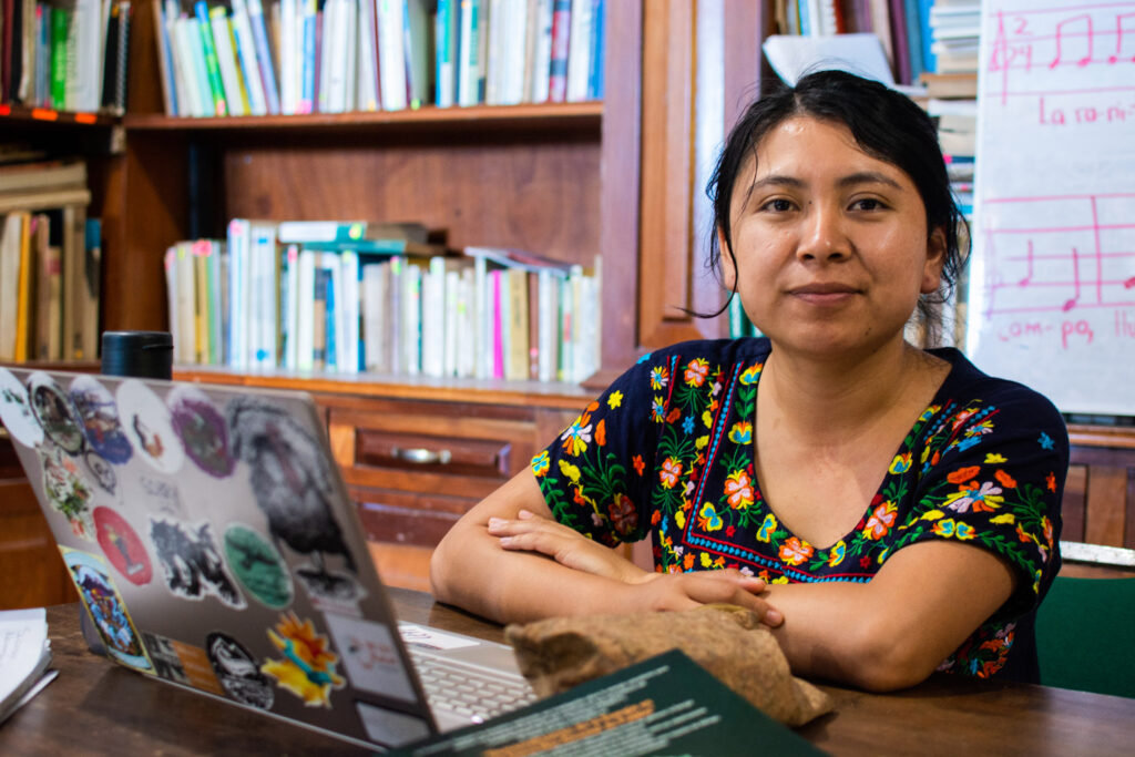 Leticia Vázquez Esteban, coordinadora del proyecto de revitalización lingüística de la Unión Cooperativas Tosepan. Foto: Alma Xochitl Zamora