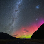 Aurora austral en Nueva Zelanda, un escenario impresionante.