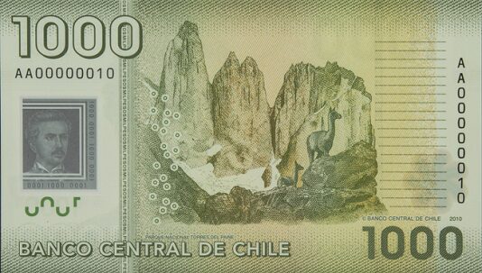 Billete de 1000 pesos. Banco Central de Chile