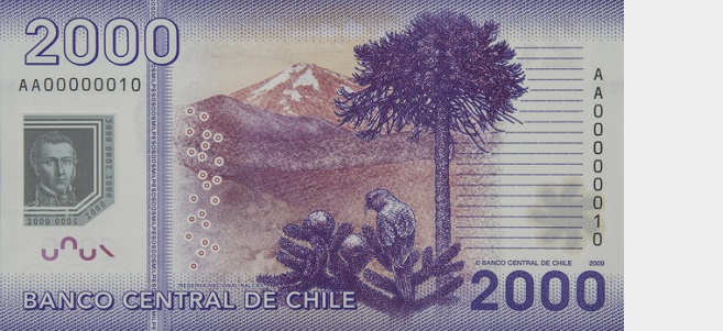 Billete de 2000 pesos. Banco Central de Chile