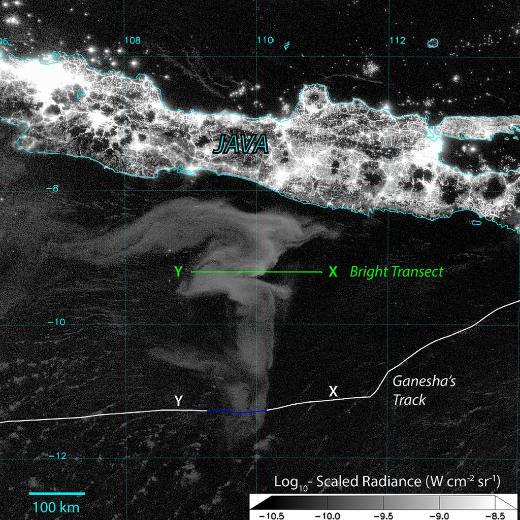 Los llamados “mares lechosos” fueron capturados con ayuda del Visible Infrared Imaging Radiometer Suite (VIIRS) de la NASA. Foto: Steve Miller NOAA