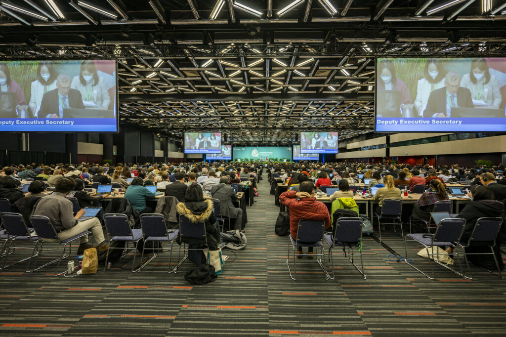 Sala de reuniones de Conferencia de Biodiversidad Biológica (COP15). Créditos: CDB