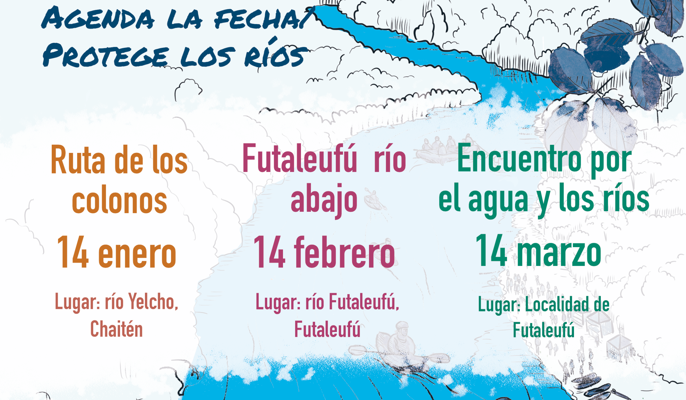 Reserva el 14 de enero, febrero y marzo en un encuentro de amor y acción por los ríos libres de la Patagonia