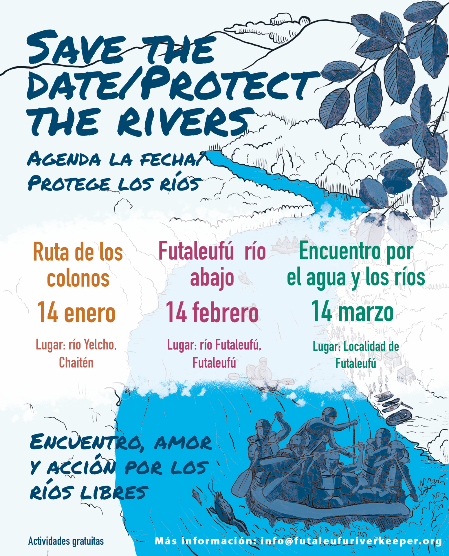 Reserva el 14 de enero, febrero y marzo en un encuentro de amor y acción por los ríos libres de la Patagonia