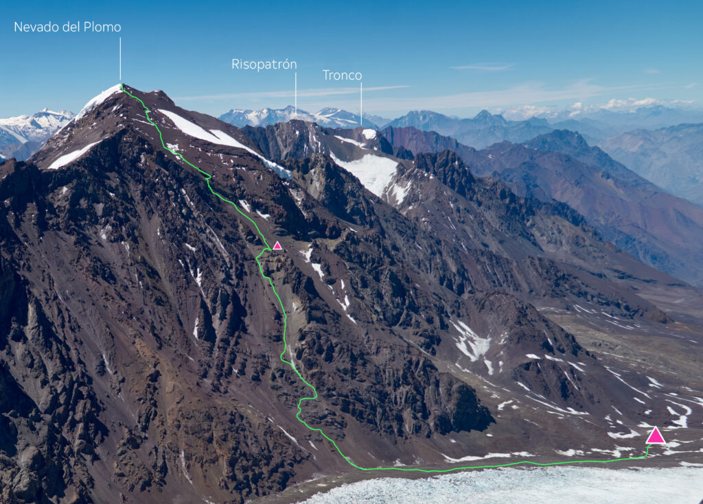 Ruta Cara Norte, Nevado del Plomo. Foto: Damir Mandakovic/Andeshandbook