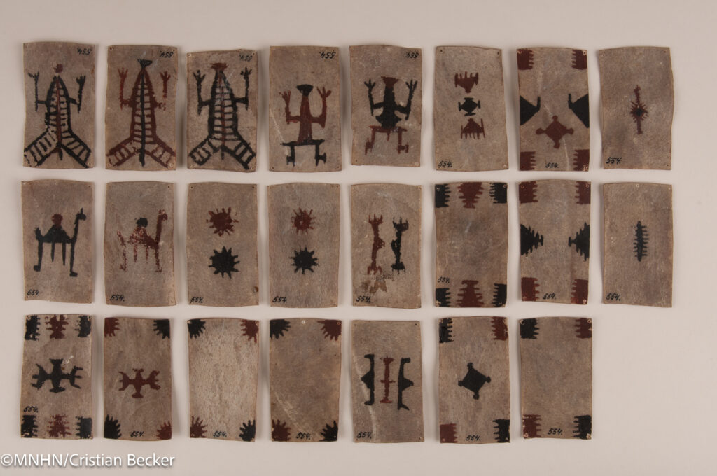 Naipes aonikenk proporcionados por el Museo Nacional de Historia Natural de Chile.