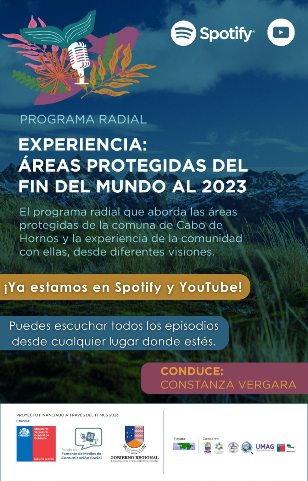 «Experiencia: Áreas Protegidas Del Fin Del Mundo Al 2023» concluye ciclo en Radio Navarino y ya está en Spotify Y YouTube