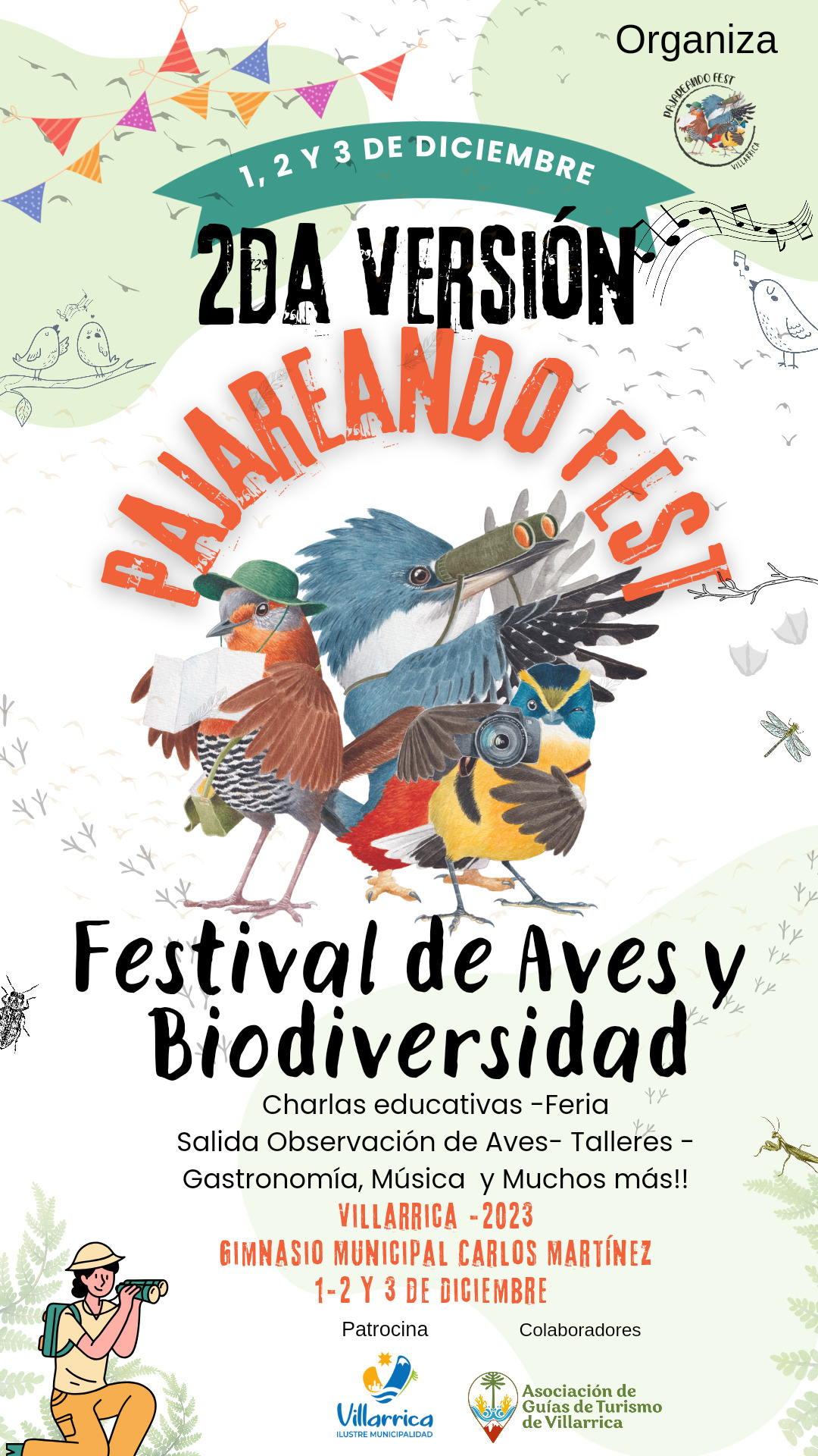 Pajareando Fest, la segunda versión del festival de aves y biodiversidad de Villarrica