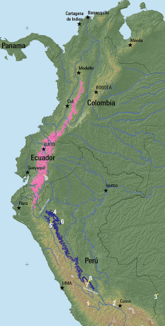 Mapa distribución especies de Pudella (rosado P. mephistophila. Azul P. carlae). Crédito Barrio et al Journal of Mammology