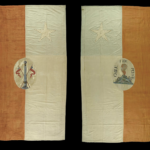 Bandera del juramento de la independencia de Chile (1817). Museo Histórico Nacional. Diseño: Antonio Arcos y José Ignacio Zenteno. Bordado: Dolores Prats de Huici.