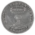 Moneda de un peso (1817). Museo Histórico Nacional. Diseño: Francisco Borja Venegas.