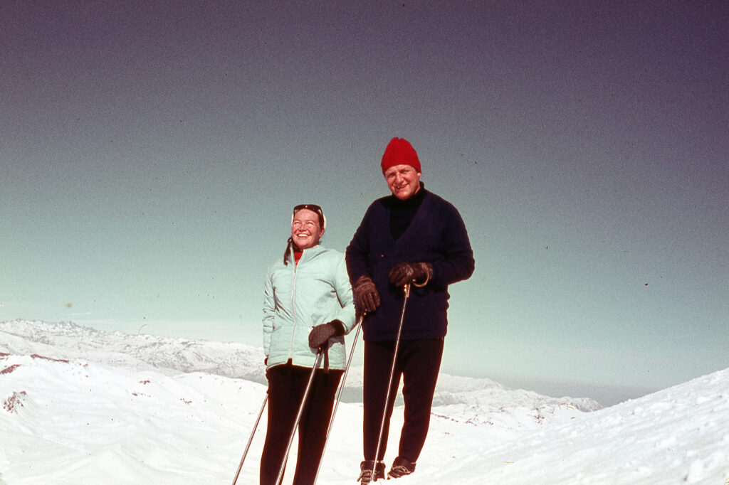 Helma Schlack en el centro de esquí de Farellones, 1970.