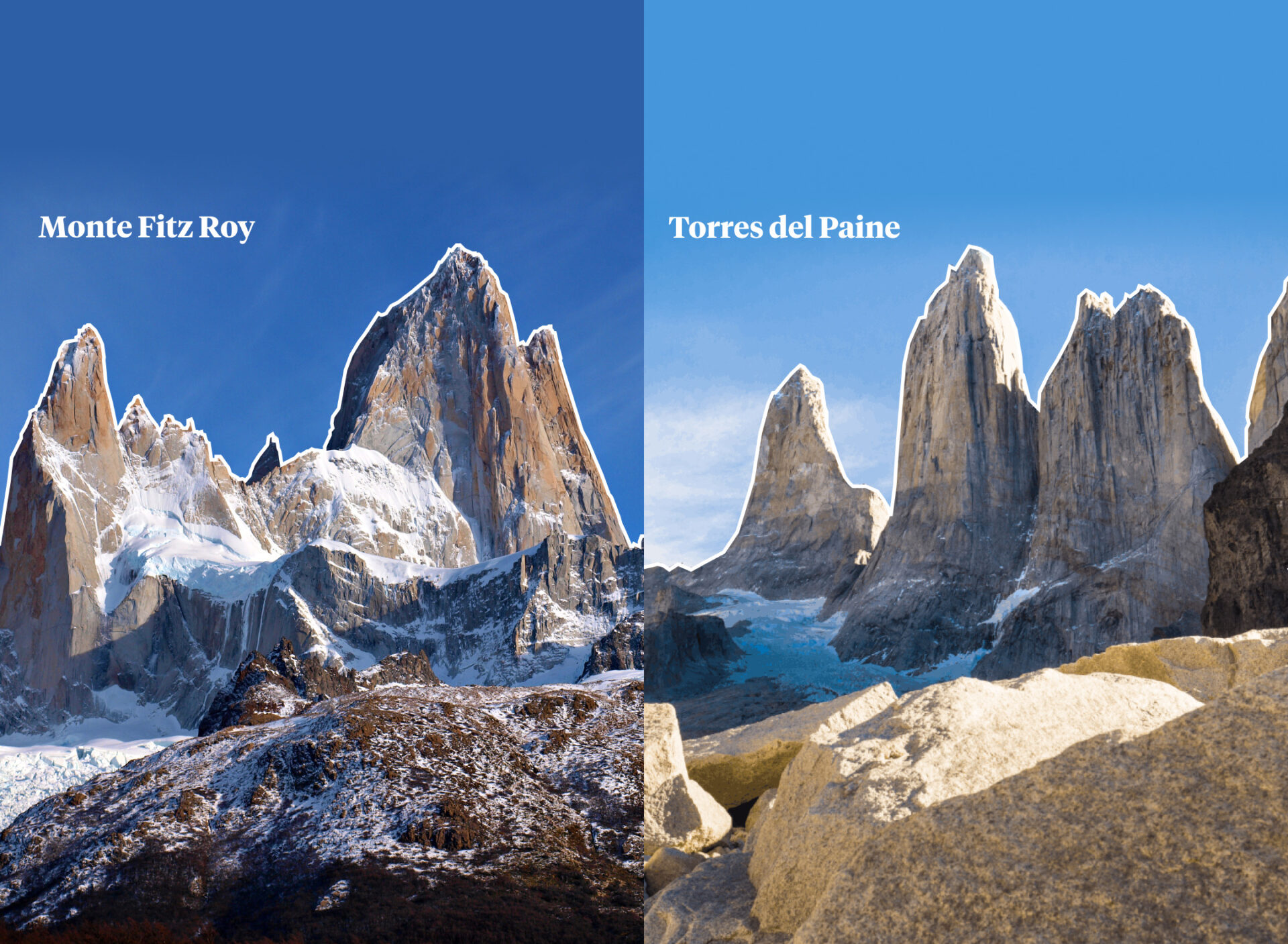 ¿Los confundes? Torres del Paine y Monte Fitz Roy, dos macizos similares, pero con diferencias