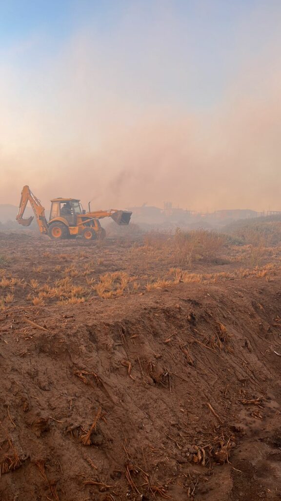 Incendio en Calama. Créditos: Municipalidad de Calama.