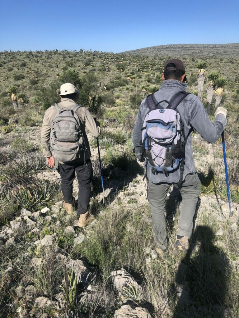 Juan Miguel Borja y Bruno Rodríuez (estudiante de doctorado) en trabajo de campo en Ocampo, Coahuila. Foto: Juan Miguel Borja