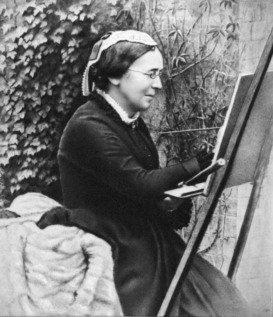 Retrato de Marianne North pintando. Créditos: Real Jardín Botánico de Kew.