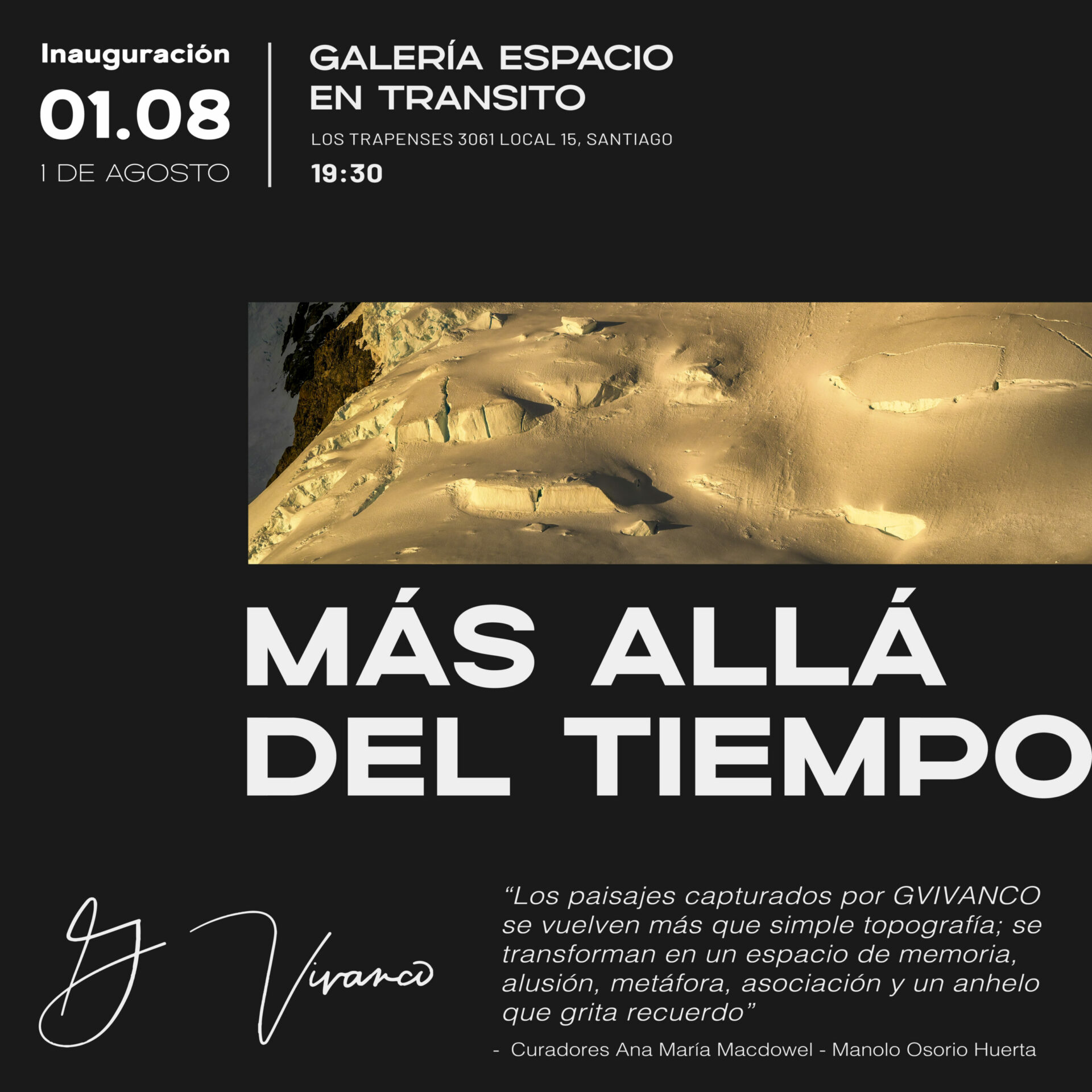 “MÁS ALLÁ DEL TIEMPO”: Exposición inspirada en un viaje a Antártica llega a la galería Espacio en Tránsito