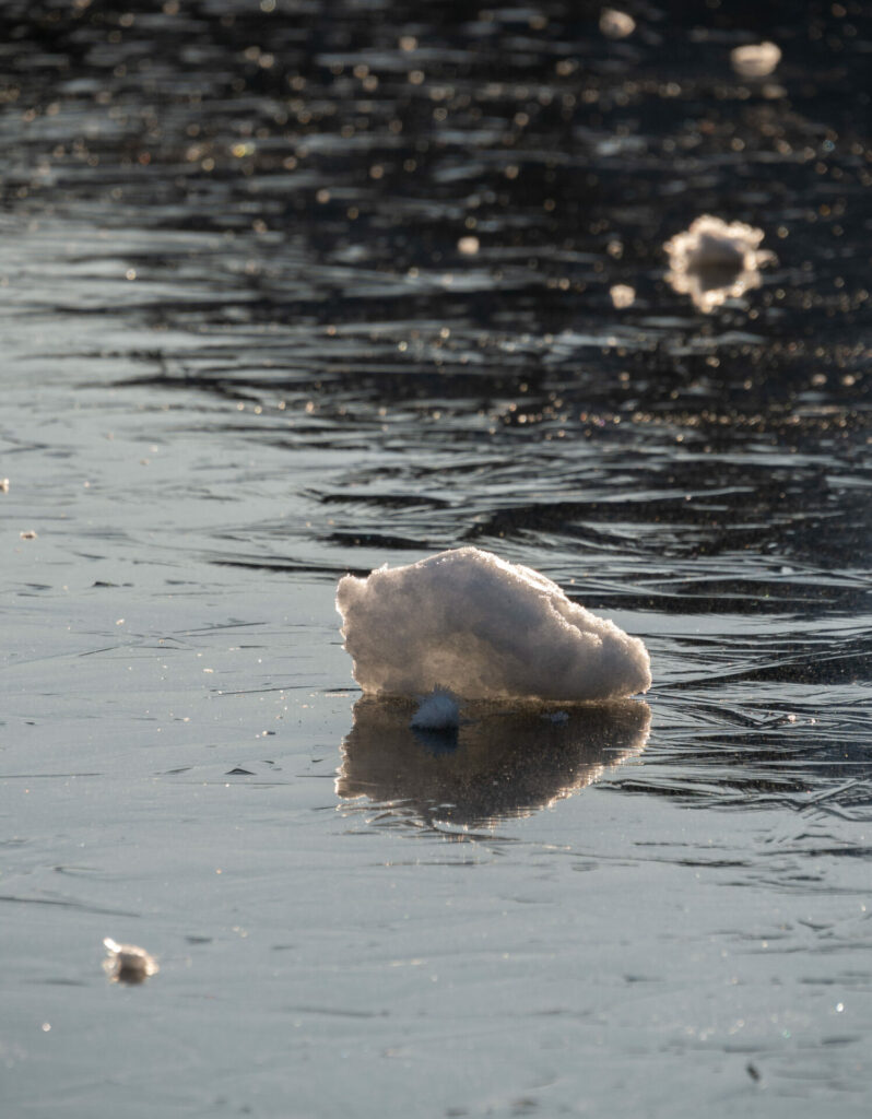 La altitud y el clima frío de la zona contribuyen a la formación de hielo en distintas densidades. Foto: Paulina Díaz