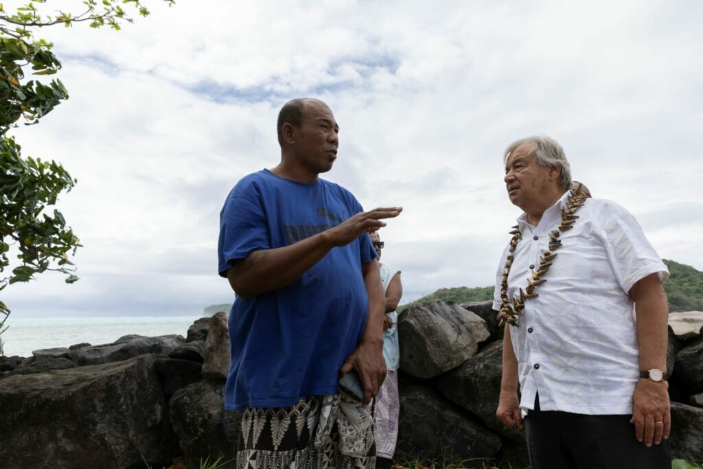 Secretario de la ONU en su visita a Samoa. Créditos ONU