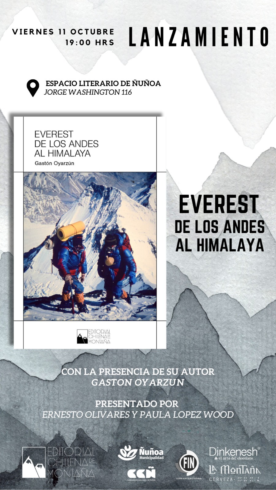 Lanzamiento del libro «Everest, de los Andes al Himalaya», de Gastón Oyarzún