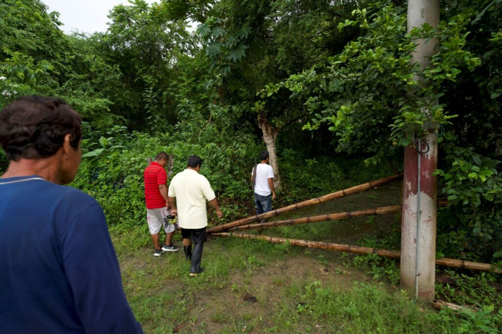 Entrada a las plantaciones de Tagua ubicadas en la comunidad costera de Dos Mangas, Ecuador. Crédito: César Mera, cortesía de Revista Vistazo.