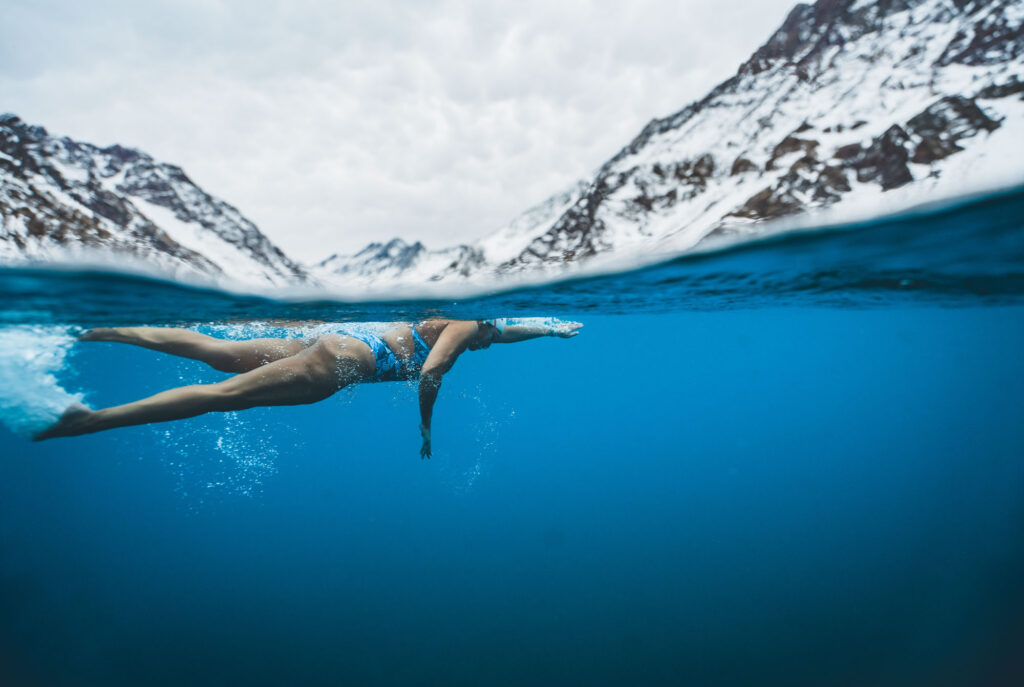 La sirena de Hielo en La Laguna del Inca. Créditos: Ulises Zacarias Yañez Lizana.