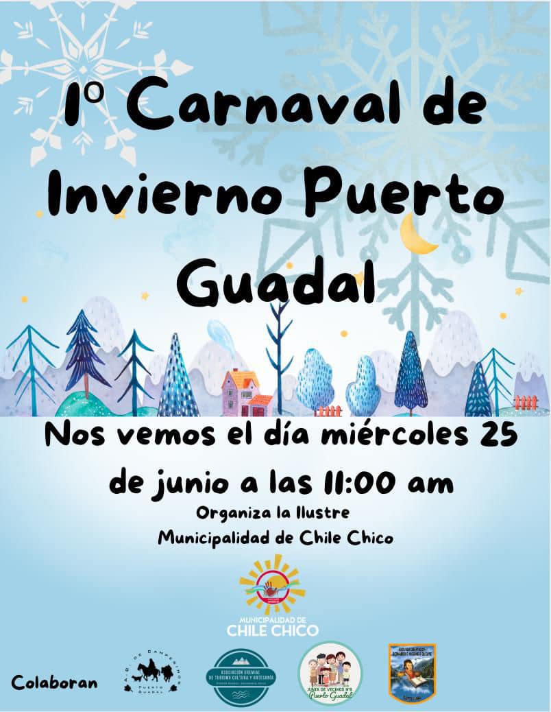 En Puerto Guadal dan la bienvenida al invierno con variado carnaval