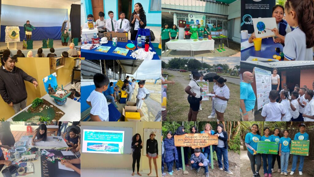 Escolares y voluntarias(os) realizaron planes de acción en Latinoamérica (2024). © Científicos de la Basura.
