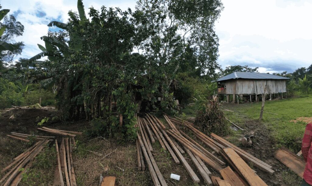 Un asentamiento dentro del Parque Nacional La Paya, Colombia. Foto: Amazon Watch