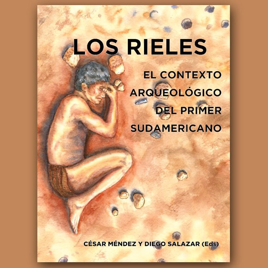 Portada del libro Los rieles El contexto arqueológico del primer sudamericano. Créditos: Mauricio Álvarez (@ mauricio_alvarez_art).