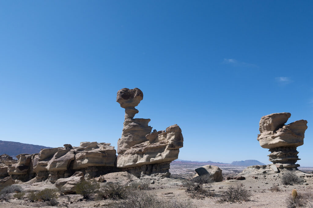 La geoforma conocida como el submarino en agosto del 2025, en el Parque Provincial Ischigualasto, Departamento Valle Fértil, San Juan, Argentina.